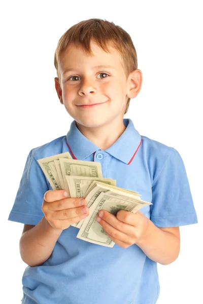 Dolar ile çocuk — Stok fotoğraf