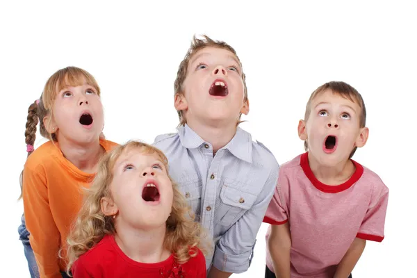 Surprised by children looking up — Stock Photo, Image