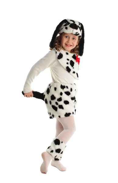 Little Child Costumes Dog — Stock Photo, Image