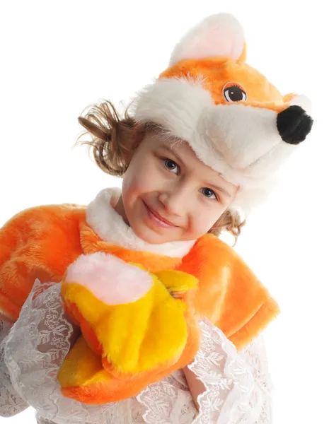 Kleines Kind Kostümen Fuchs — Stockfoto