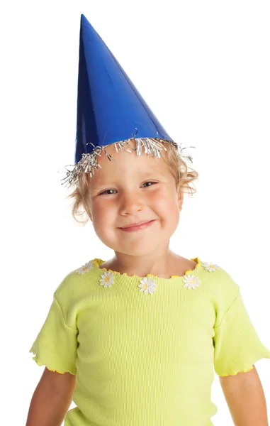 Счастливый ребенок в шапке — стоковое фото