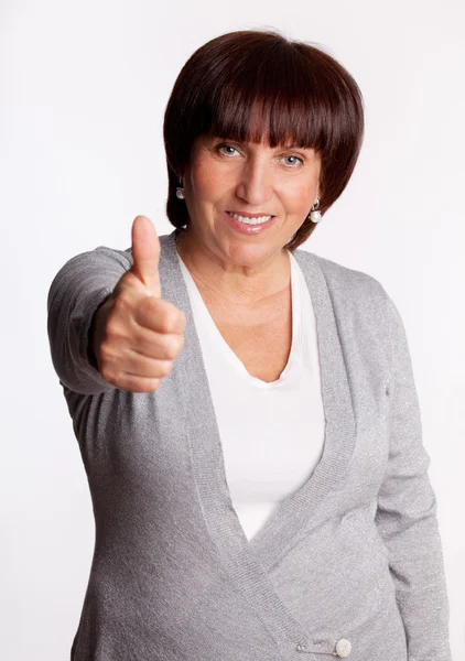 Success Happy Mid Adult Woman — Stock Photo, Image