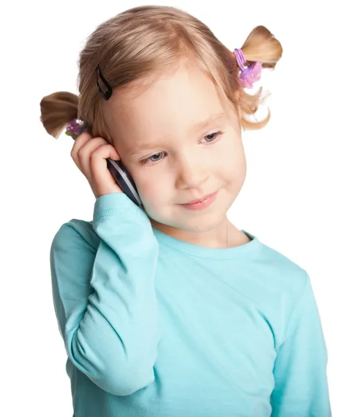 전화와 아이 — 스톡 사진