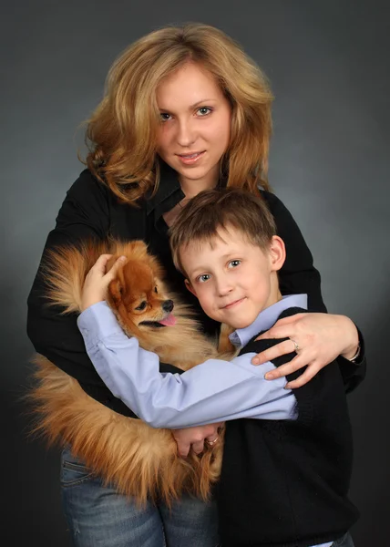 Children with dog — Stock Photo, Image