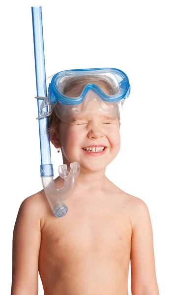 Menina em máscara de natação — Fotografia de Stock