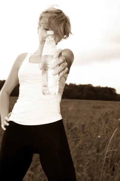 Woman and water water — Stock Photo, Image