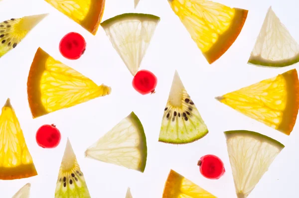 Set di diverse fette di frutta — Foto Stock