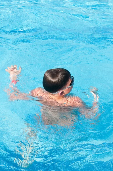 Підліток плаває в басейні Стокове Фото