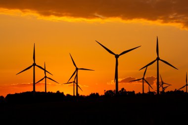 Windmill silhouette clipart