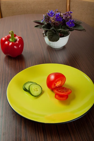 stock image Vegetables on green plate