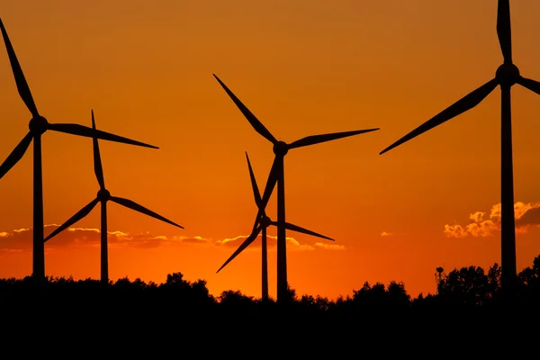 Windmill silhouette — Stock Photo, Image