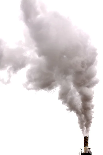 Białym Tle Nieczysty Dymu Problemy Ekologii — Zdjęcie stockowe