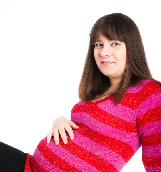임신 아름 다운 여자의 초상화 — 스톡 사진