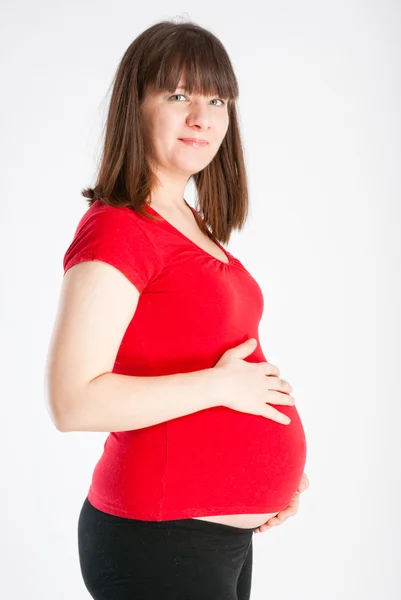 美丽的怀孕女孩的肖像 — 图库照片