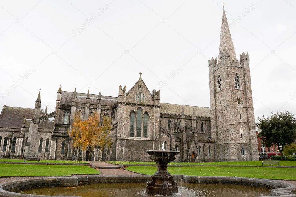 Saint Patrick Cathedral and park in Dublin, Ireland