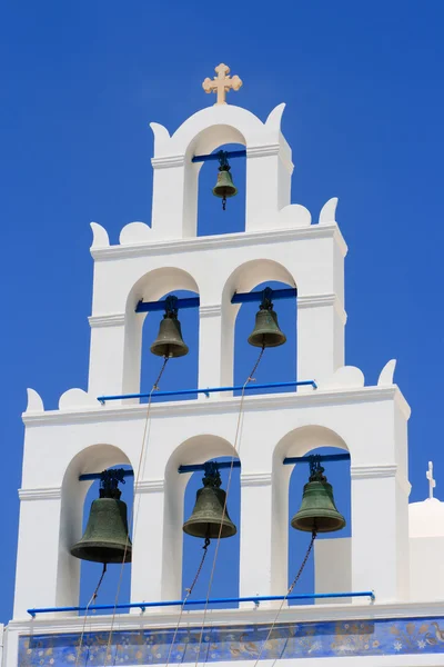 Glockenturm Der Orthodoxen Kirche Oia Santorini Insel Griechenland — Stockfoto
