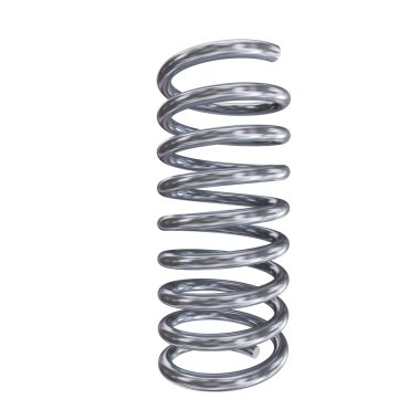 3d render of chrome spring on white clipart