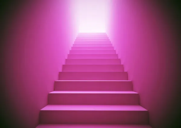 Rosafarbene Treppe — Stockfoto