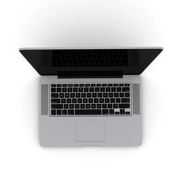Laptop Moderno Isolado Branco Com Reflexos — Fotografia de Stock