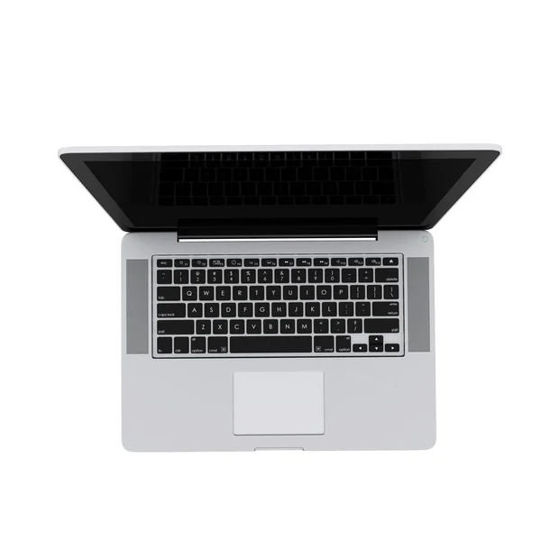 Modern laptop isolerade på vitt med reflektioner — Stockfoto