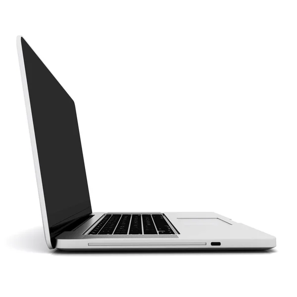 Laptop Moderno Isolado Branco Com Reflexos — Fotografia de Stock