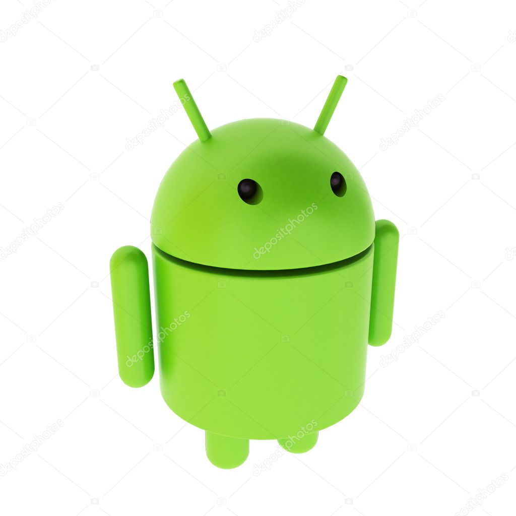 3D green android caricature