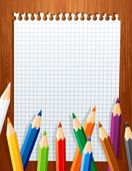 Fond avec crayons de couleur — Image vectorielle