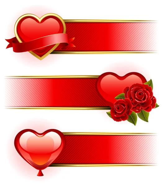 Bandiere di San Valentino — Vettoriale Stock