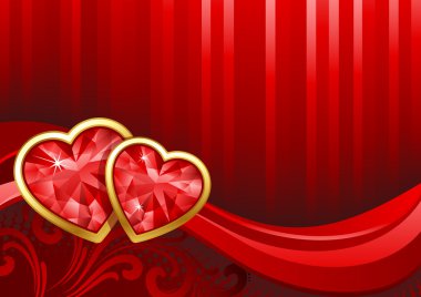 Vector illustration - Valentine's day background with gems clipart