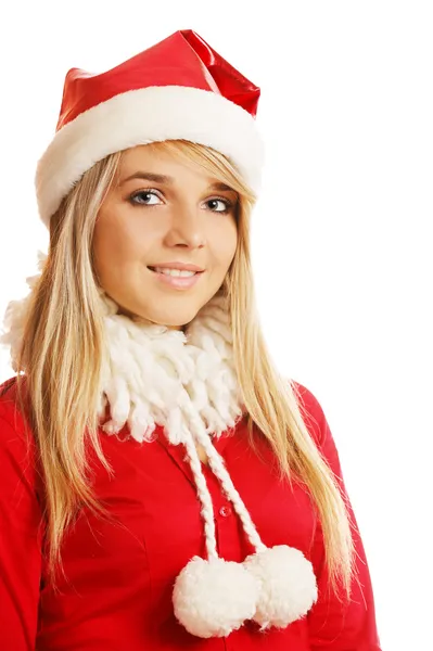 Блондинка в різдвяному одязі — стокове фото