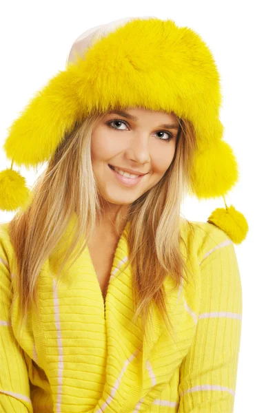毛皮で覆われた帽子の女の子 — ストック写真