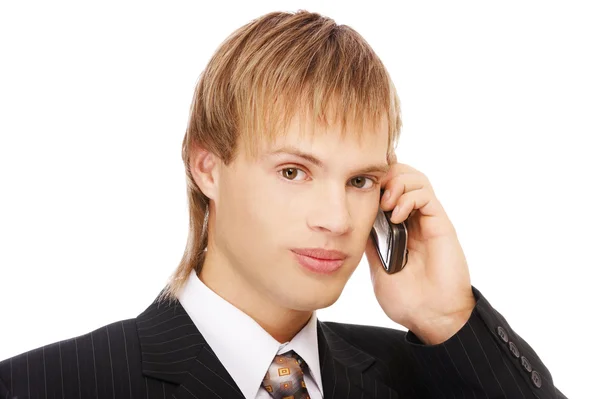 Uomo d'affari con cellulare — Foto Stock