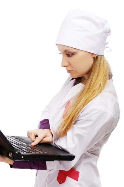 Medico con laptop — Foto Stock