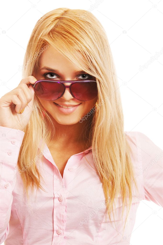 Blonde in sunglasses