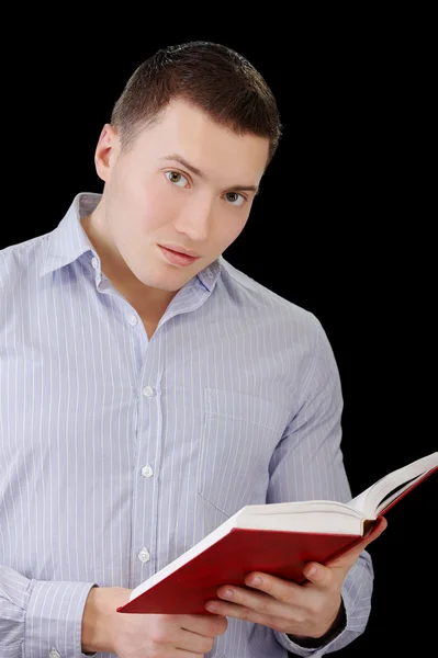 Guy čtení kniha — Stock fotografie