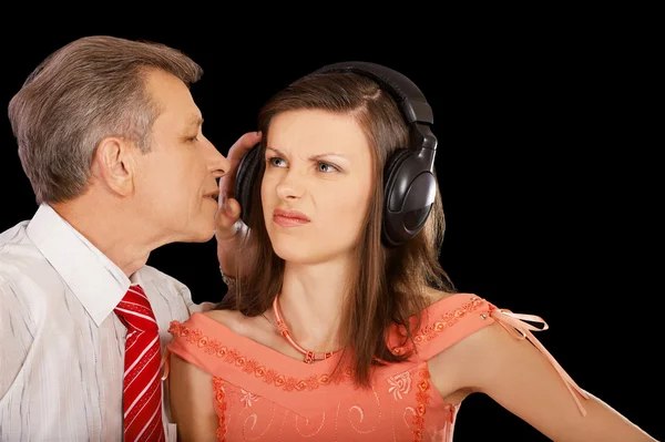 Father and displeased daughter — Stock Photo, Image