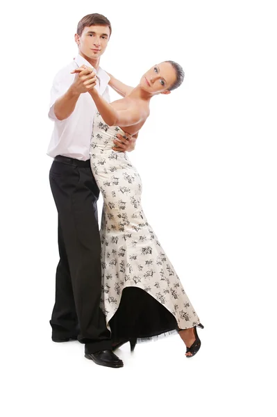 Piękny młody tańcząca para — Zdjęcie stockowe