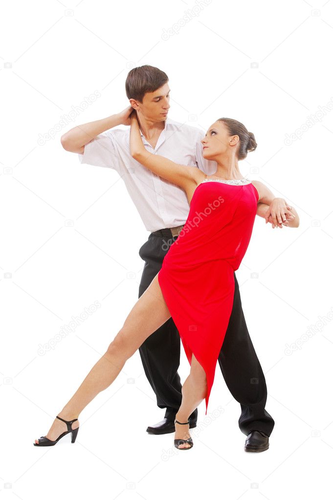 Beautiful young dancing couple