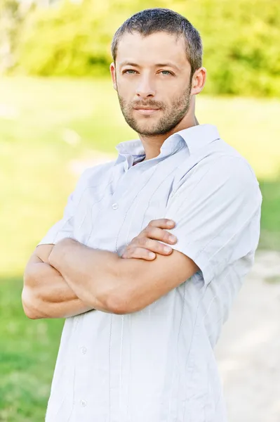 Portrait of man in light shirt — Stock Photo, Image