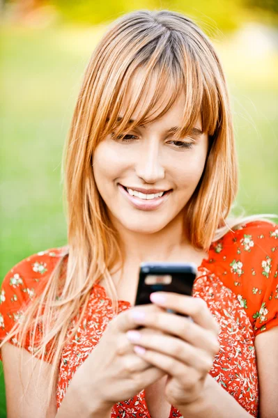 Portrait of charming fair-haired girl — Stock Photo, Image