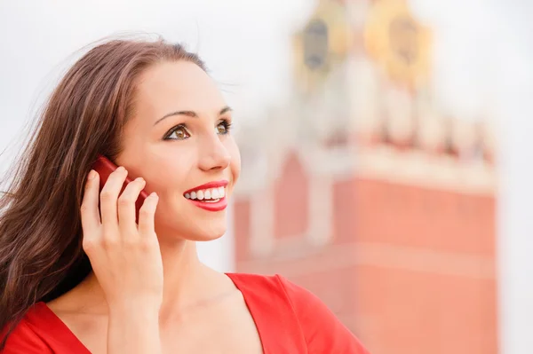 Woman on Red Square — Stock Photo, Image