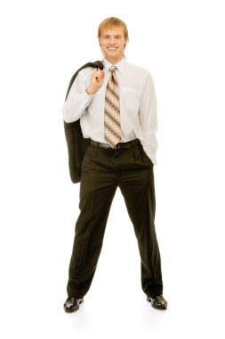 Full-length portrait of businessman clipart