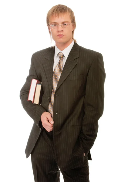 Young man with books, — Stock Photo, Image