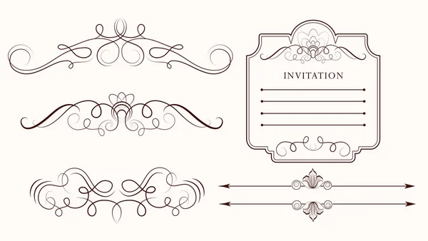 Vector set: calligraphic design elements and page decoration — Stock Vector