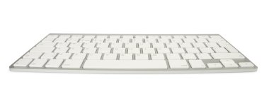 Wide angled metallic keyboard isolated over white with clipping path clipart