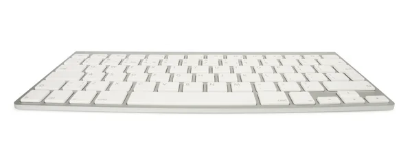 Wide Angled Metallic Keyboard Isolated White Clipping Path — Stock Photo, Image
