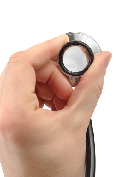 Male hand with stethoscope — Stock Photo, Image