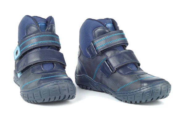 Modré dětské obuvi — Stock fotografie