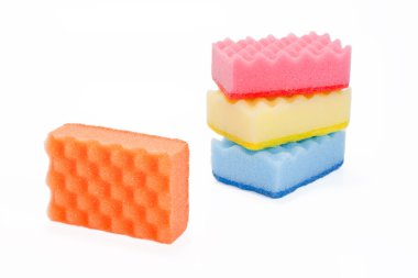 Few varicoloured bath sponges