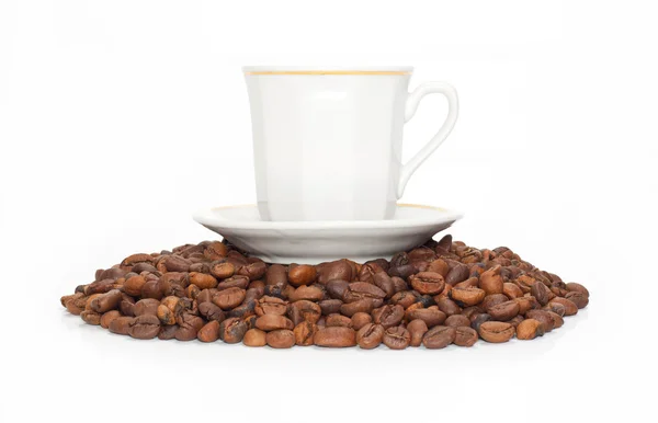 Cup op de likdoorns van koffie — Stockfoto
